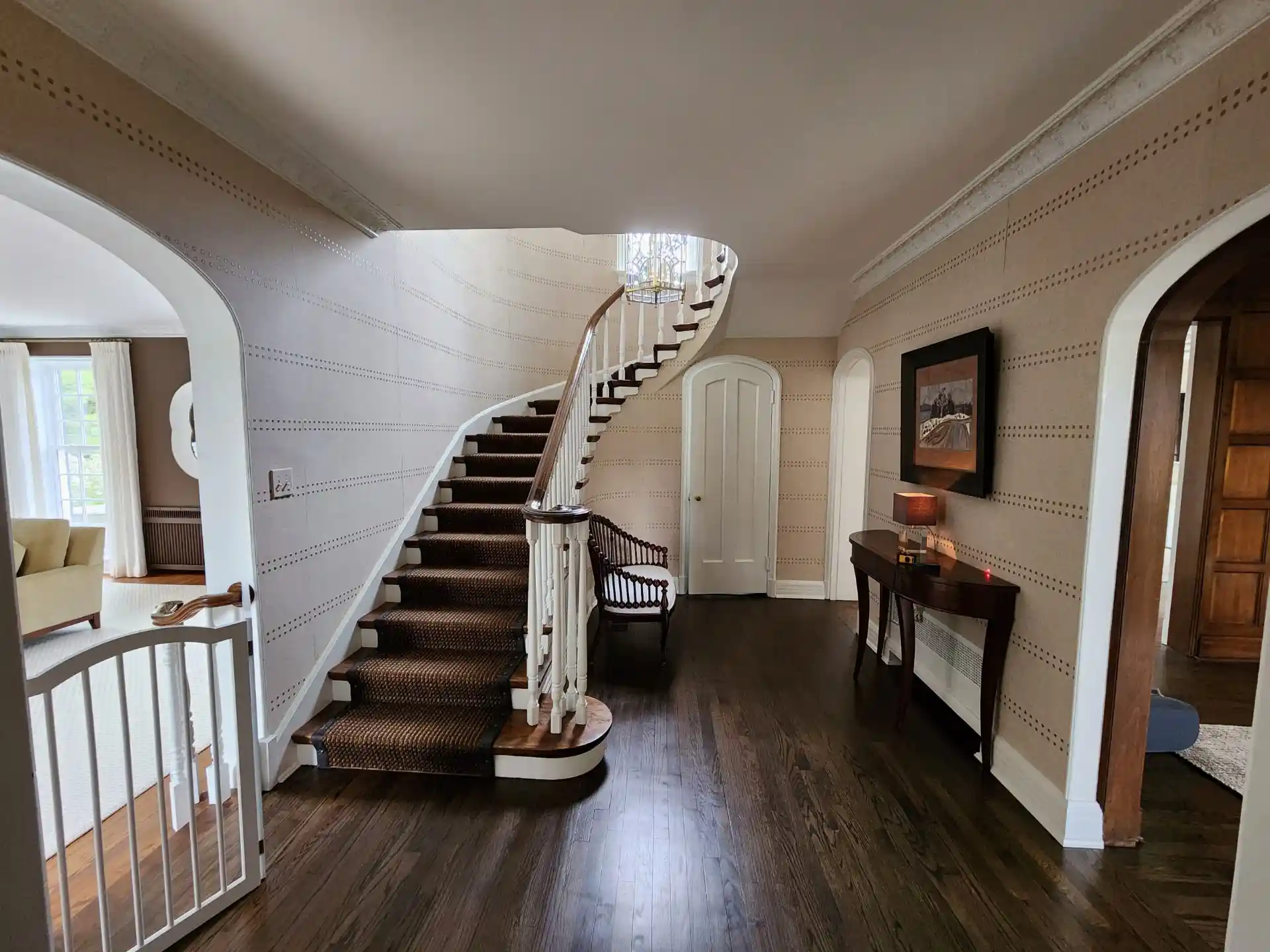 Wallpaper installation detail in a Reno residential project