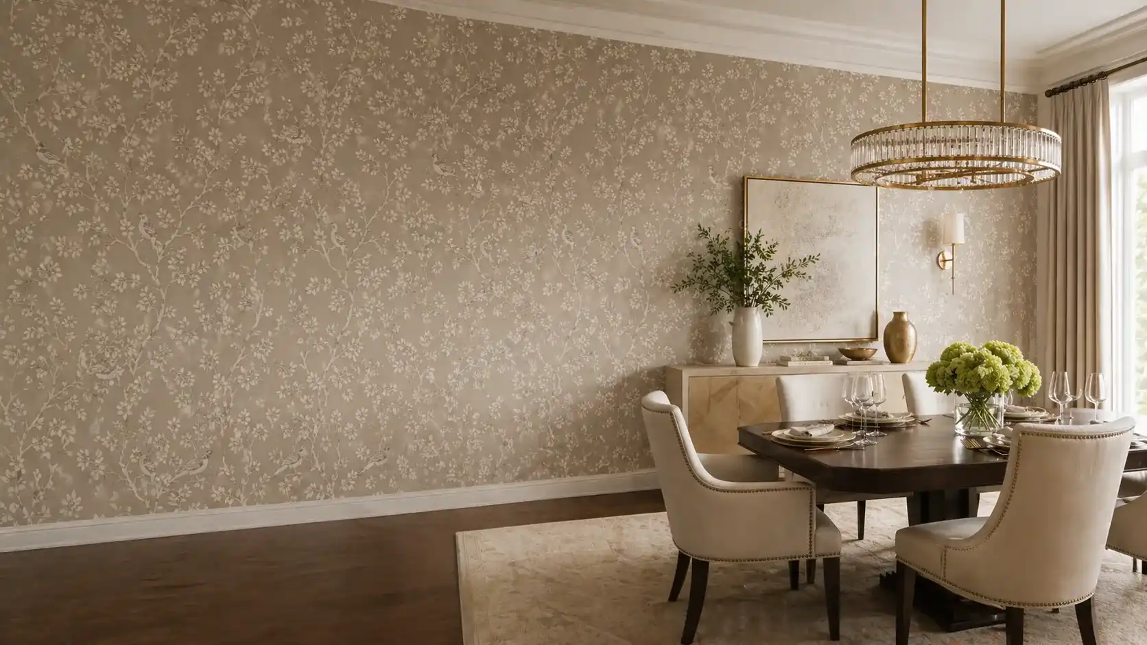 Professional wallpaper installation in a Reno home